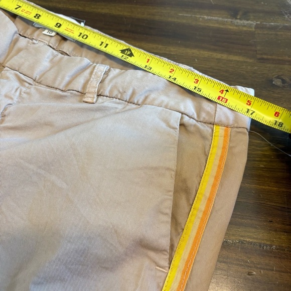 Nili Lotan East Hampton Side Stripe Tape Crop Pants Khaki Tan Preppy Cotton 10 - Picture 11 of 13
